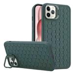 For iPhone 12 Pro Max Honeycomb Radiating Lens Holder TPU Phone Case(Green)