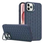 For iPhone 12 Pro Honeycomb Radiating Lens Holder TPU Phone Case(Blue)