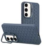 For Samsung Galaxy A25 5G Honeycomb Radiating Lens Holder TPU Phone Case(Blue)
