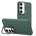 For Samsung Galaxy A35 5G Honeycomb Radiating Lens Holder TPU Phone Case(Green)