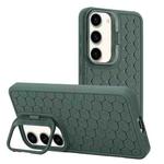 For Samsung Galaxy S23 5G Honeycomb Radiating Lens Holder TPU Phone Case(Green)