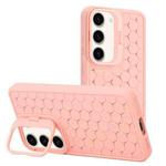 For Samsung Galaxy S23+ 5G Honeycomb Radiating Lens Holder TPU Phone Case(Pink)