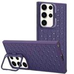 For Samsung Galaxy S24 Ultra 5G Honeycomb Radiating Lens Holder TPU Phone Case(Purple)