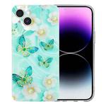 For iPhone 14 Plus Colorful Painting Pattern TPU Phone Case(Butterflies)