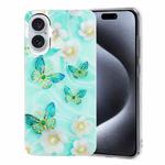 For iPhone 16 Plus Colorful Painting Pattern TPU Phone Case(Butterflies)