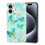 For iPhone 16 Colorful Painting Pattern TPU Phone Case(Butterflies)