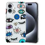 For iPhone 16 Colorful Painting Pattern TPU Phone Case(Eye Monster)