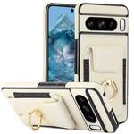 For Google Pixel 8 Pro Elastic Card Bag Ring Holder Phone Case(White)