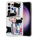 For Samsung Galaxy S24 Ultra 5G Colorful Painting Pattern TPU Phone Case(Black Cat)