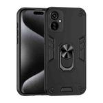 For Tecno Camon 19 Neo Shockproof Metal Ring Holder Phone Case(Black)