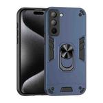 For Tecno Pop 5 Pro Shockproof Metal Ring Holder Phone Case(Blue)