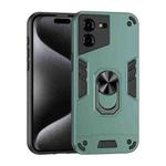 For Tecno Pova 5 Pro Shockproof Metal Ring Holder Phone Case(Green)