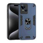 For Tecno Spark 10 5G Shockproof Metal Ring Holder Phone Case(Blue)