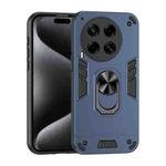 For Tecno Camon 30 4G Shockproof Metal Ring Holder Phone Case(Blue)