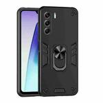 For Tecno Camon 40 Pro 5G Shockproof Metal Ring Holder Phone Case(Black)