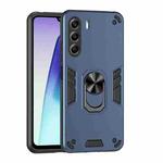 For Tecno Camon 40 Pro 5G Shockproof Metal Ring Holder Phone Case(Blue)