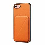 For iPhone 7 / 8 / SE 2022 D04 Calf Texture Dual Card Slot Holder Phone Case(Orange)