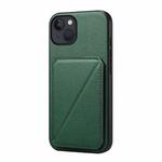 For iPhone 13 D04 Calf Texture Dual Card Slot Holder Phone Case(Green)
