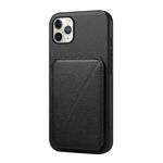 For iPhone 11 Pro Max D04 Calf Texture Dual Card Slot Holder Phone Case(Black)