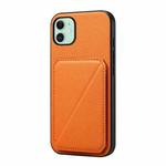 For iPhone 11 D04 Calf Texture Dual Card Slot Holder Phone Case(Orange)