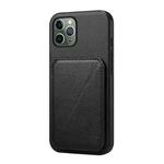 For iPhone 11 Pro D04 Calf Texture Dual Card Slot Holder Phone Case(Black)