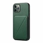 For iPhone 11 Pro D04 Calf Texture Dual Card Slot Holder Phone Case(Green)