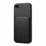 For iPhone 7 Plus / 8 Plus D04 Calf Texture Dual Card Slot Holder Phone Case(Black)