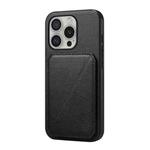 For iPhone 16 Pro Max D04 Calf Texture Dual Card Slot Holder Phone Case(Black)