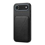 For iPhone 17 Air D04 Calf Texture Dual Card Slot Holder Phone Case(Black)