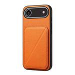 For iPhone 17 Air D04 Calf Texture Dual Card Slot Holder Phone Case(Orange)