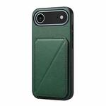 For iPhone 17 Air D04 Calf Texture Dual Card Slot Holder Phone Case(Green)