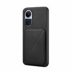 For OPPO Reno10 5G/Reno10 Pro 5G Global D04 Calf Texture Dual Card Slot Holder Phone Case(Black)