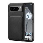 For Google Pixel 8 Pro D04 Calf Texture Dual Card Slot Holder Phone Case(Black)