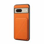 For Google Pixel 8 D04 Calf Texture Dual Card Slot Holder Phone Case(Orange)
