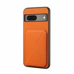 For Google Pixel 7 D04 Calf Texture Dual Card Slot Holder Phone Case(Orange)