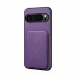 For Google Pixel 10 Pro / 10 D04 Calf Texture Dual Card Slot Holder Phone Case(Purple)