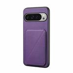 For Google Pixel 10 Pro XL D04 Calf Texture Dual Card Slot Holder Phone Case(Purple)