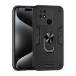 For Xiaomi Redmi 10C Shockproof Metal Ring Holder Phone Case(Black)