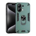 For Xiaomi Redmi Note 13 4G Shockproof Metal Ring Holder Phone Case(Green)