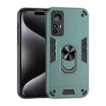For Xiaomi 12T Shockproof Metal Ring Holder Phone Case(Green)