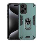 For Xiaomi Poco F5 5G Shockproof Metal Ring Holder Phone Case(Green)