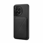 For OnePlus 12 D04 Calf Texture Dual Card Slot Holder Phone Case(Black)