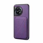 For OnePlus Ace 2 Pro D04 Calf Texture Dual Card Slot Holder Phone Case(Purple)