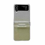 For Samsung Galaxy Z Flip4 5G Skin Feel PC Flash Paper Shockproof Phone Case(Green Silver Gradient)