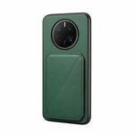For Huawei Mate 50 Pro D04 Calf Texture Dual Card Slot Holder Phone Case(Green)