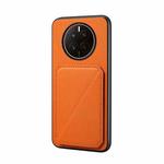 For Huawei Mate 50 D04 Calf Texture Dual Card Slot Holder Phone Case(Orange)