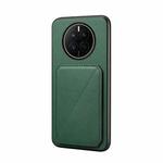For Huawei Mate 50 D04 Calf Texture Dual Card Slot Holder Phone Case(Green)