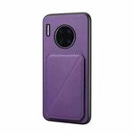 For Huawei Mate 30 Pro D04 Calf Texture Dual Card Slot Holder Phone Case(Purple)