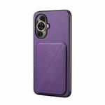 For Huawei nova 11 D04 Calf Texture Dual Card Slot Holder Phone Case(Purple)
