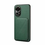 For Huawei nova 12 Pro D04 Calf Texture Dual Card Slot Holder Phone Case(Green)